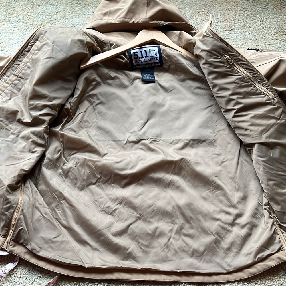 5.11 Tactical Series Tan Performance Jacket with Hood - Picture 12 of 13